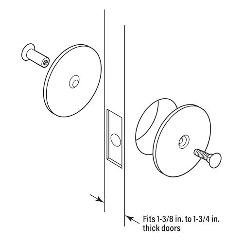 Prime-Line Steel Door Hole Cover Plate, 2-5/8 in, Gray (Single Pack)