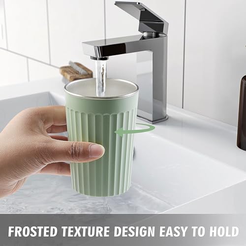 Elivida Reusable Green Stainless Steel Toothbrush Cup Holder