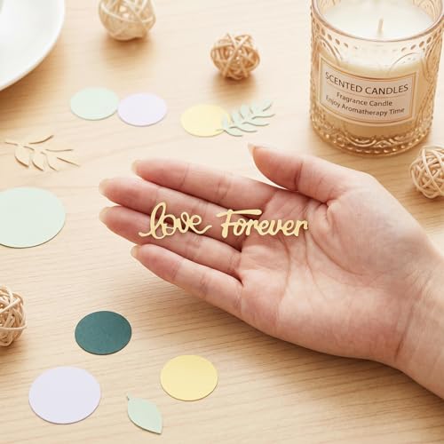 100 PCS Greenery Wedding Table Confetti with Gold Letters