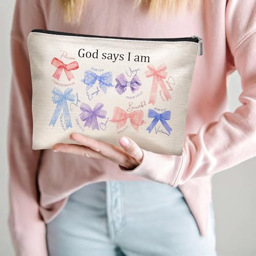 Canvas Makeup Bag Inspirational Cosmetic Pouch Travel Toiletry Organizer