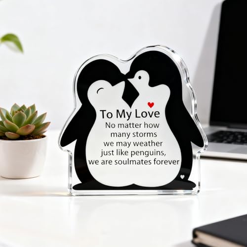 Acrylic Penguin Couples Gift for Valentine's Day & Anniversaries