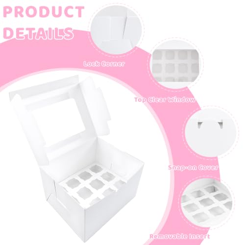 Hyzuxmal 4 Pack Dessert Shooter Boxes with Window & Insert - 3oz Square & Round Cup Carrier for Weddings & Events