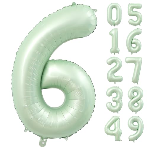 Olive Green Number 6 Foil Balloon - 40'' Self-Inflating Decoration