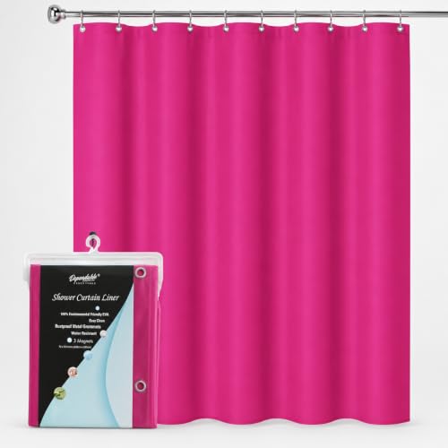 Water-Resistant EVA Shower Curtain Liner 72x72 Inch with Magnets