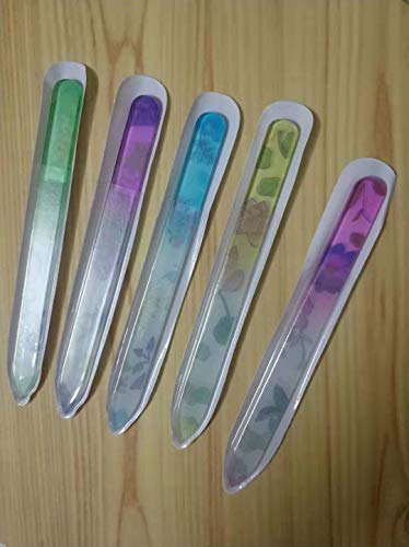 Glass Nail Files Set 5-Piece Professional Double-Sided Crystal Manicure Tools