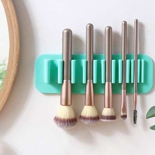 Wall-Mounted Makeup Brush Organizer Silicone Storage Rack for Cosmetics