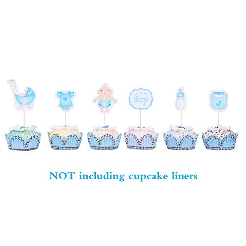 Quotidian 48 Count Baby Shower Cupcake Toppers - 4 Inch Decorative Picks