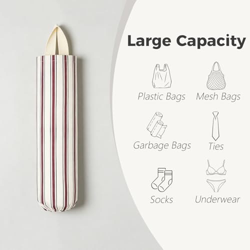 YAWIKO Red Plastic Bag Holder & Organizer for Grocery Bags