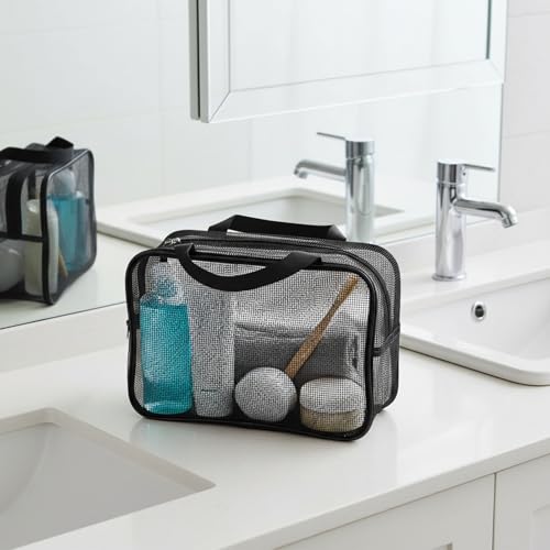 Portable Mesh Shower Caddy Bag - Large Capacity Quick Dry Toiletry Organizer