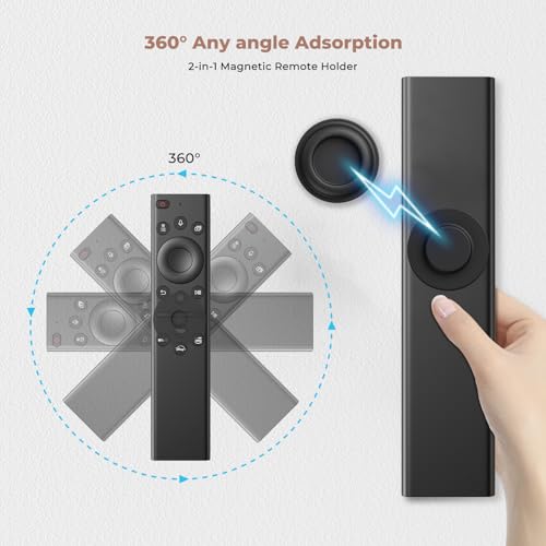 UMUST Black Magnetic Remote Control Holder - 4Pcs Adhesive Wall Mount Organizer for TV & AC Remotes