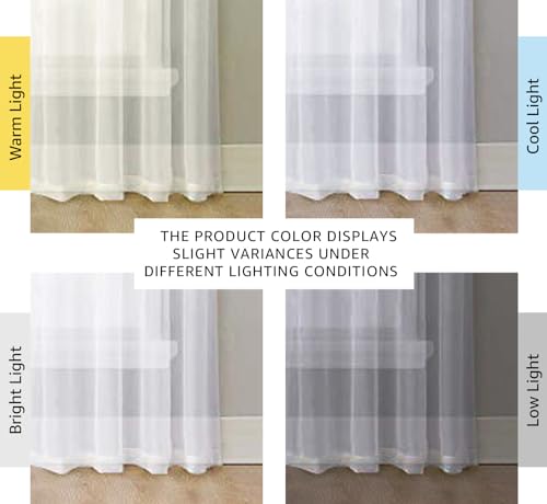 NICETOWN White Sheer Curtains, 54x84 Inch Grommet Window Panels, 2-Pack