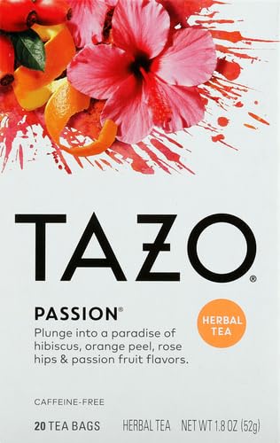 TAZO Passion Herbal Tea Bags - Caffeine Free, 20 Count (Pack of 2)