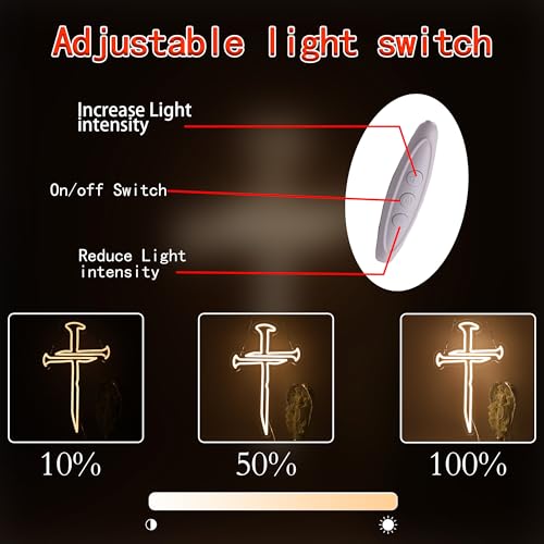 Nail Cross LED Neon Sign White - Christian Wall Decor for Religious Spaces