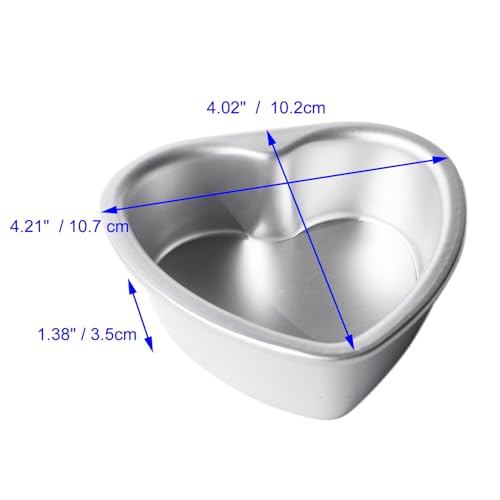 Heluok 4 Inch Heart Shaped Cake Pan Set with Removable Bottom