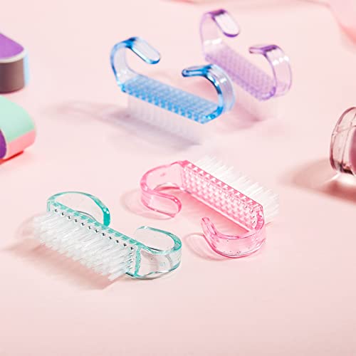 Eboot 4-Piece Plastic Handle Nail Brush and Hand Scrub Cleaner