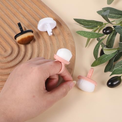 HJZHII Wearable Ring Nail Dust Brush Soft Bristle Manicure Tool 4Pcs