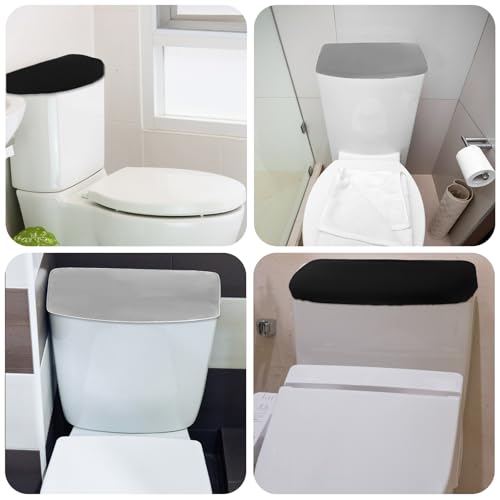 JJUNW 2-Pack Toilet Tank Covers - Elastic Polyester Bathroom Decor
