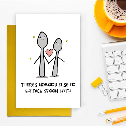 Funny Valentine's Day Card for Couples - Unique Spoon Lover Design