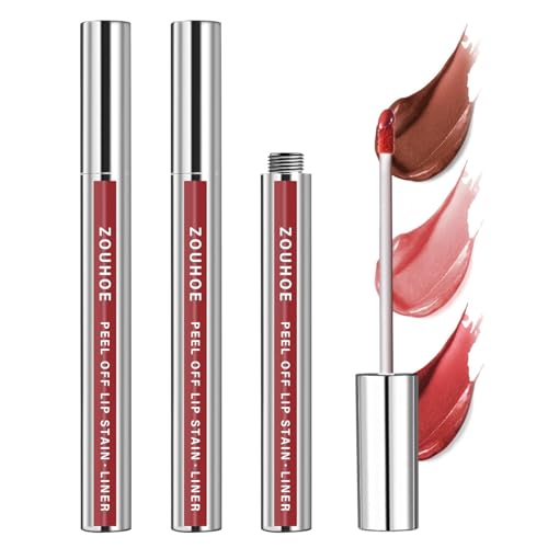 ZOUHOE Peel Off Lip Stain Set - 3 Colors Long Lasting Lip Tint
