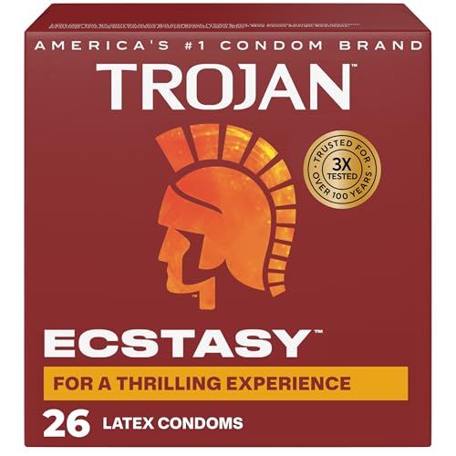 Trojan Ultra Ribbed Ecstasy Lubricated Condoms - 26 Count