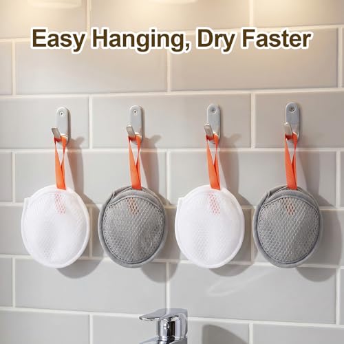 Grevosea 4 Pack Mesh Soap Saver Bag Exfoliating Pouch with Drawstring
