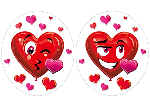 Valentine's Heart Toilet Seat Cling Decoration Set - 2 Pieces