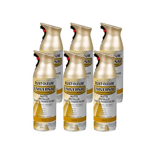 Rust-Oleum Universal Metallic Spray Paint, Matte Gold, 11 oz (6-Pack)