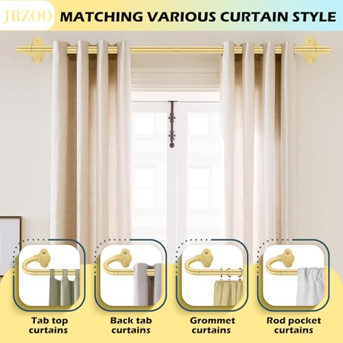 JRZOO Wrap Around Blackout Curtain Rod, 30-45 Inch Adjustable, Gold