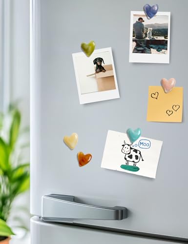 Mymazn Heart Fridge Magnets - Colorful Decorative Magnets (12-Pack)