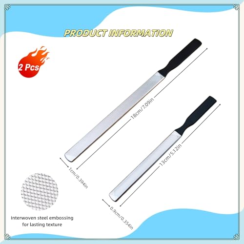 TIKIYOUN Stainless Steel Nail Files Set - 2 Pcs Heavy Duty Metal Files for Thick Nails, Toenails & Fingernails with Ergonomic Non-Slip Grip
