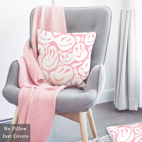 Cute Pink Velvet Throw Pillow Covers for Preppy Room Decor