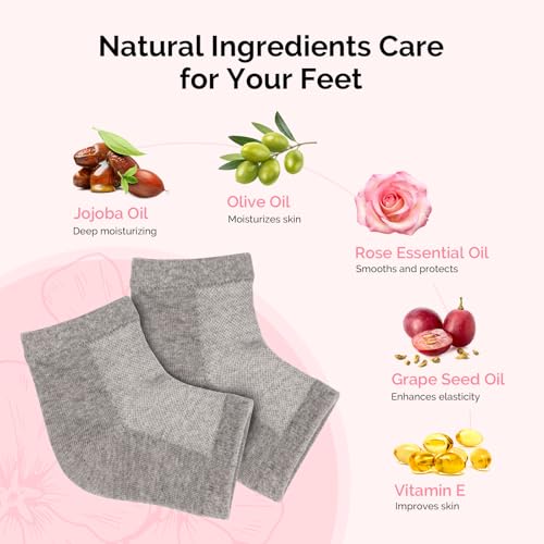 MelodySusie Moisturizing Gel Heel Socks for Cracked Heels, 2 Pairs