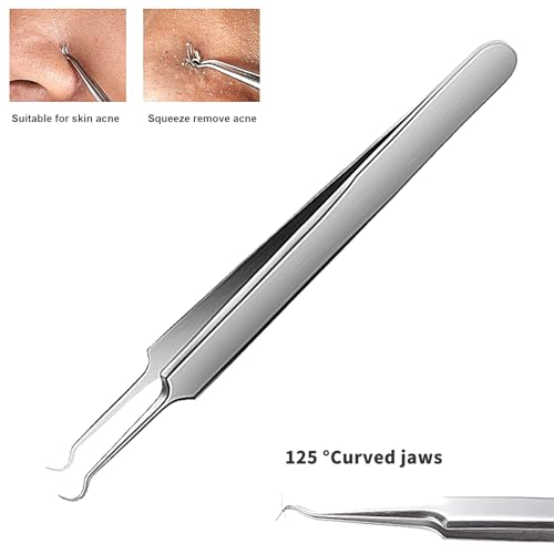 Blackhead Tweezers and Pimple Popper Tool Kit 3-Piece Stainless Steel