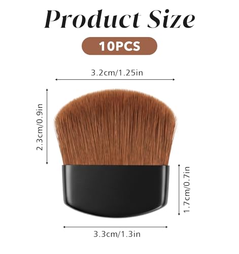 FRCTLNKG 10 Pcs Small Blush Brush Set - Soft Travel Makeup Brushes