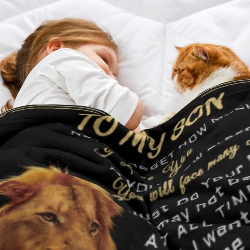 Adult Son Gift Blanket from Mom Dad 50x60 Black - Birthday, Graduation, Holiday