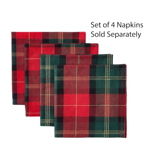 Christmas Dancer Plaid Tablecloth 60 x 120 Inches Red Green Gold Holiday Decor
