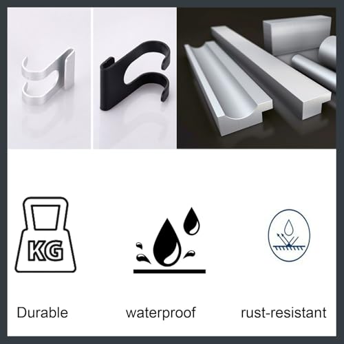 No Drill Shower Caddy Hook - 4pcs Black Razor & Towel Holder