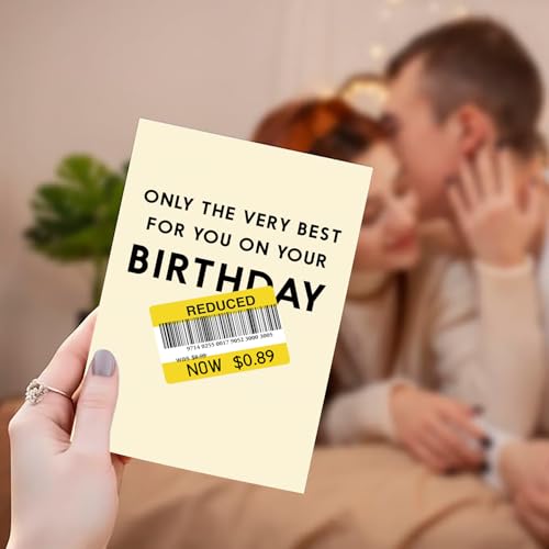 Funny Sarcastic Happy Birthday Card for Friend and Family with Envelope