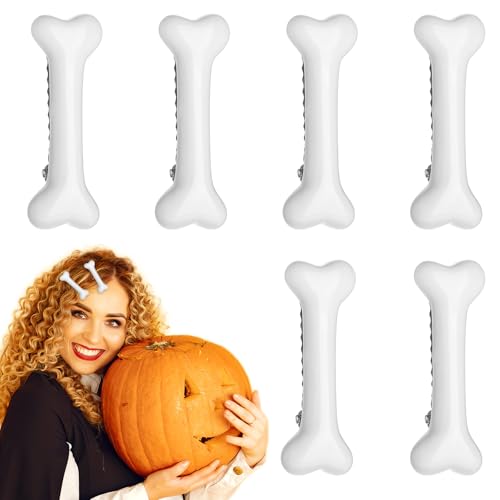 6 PCS White Dog Bone Hair Clips Cute Hairpins for Halloween Costumes