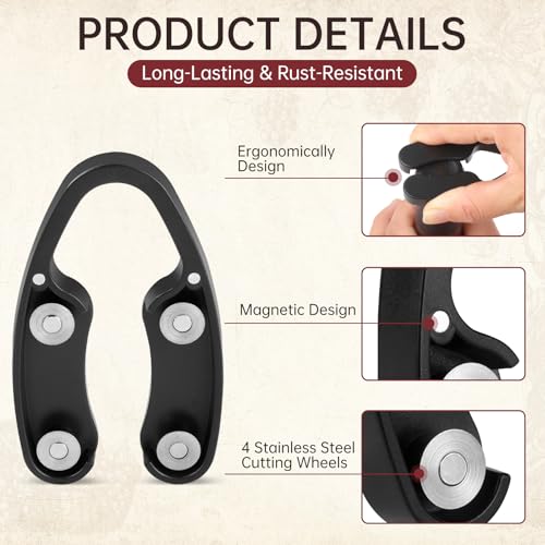 Magnetic Wine Foil Cutter Set - 3 Pack with Stainless Steel Blades
