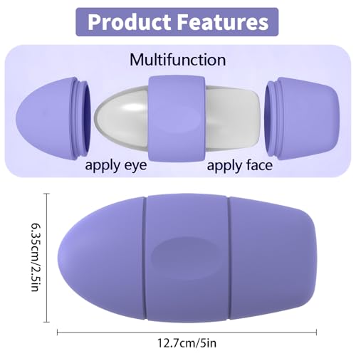 Luckyrao Silicone Ice Roller for Face and Eye Massage, Purple Reusable Facial Ice Mold