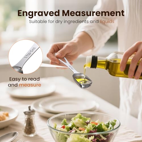 Stainless Steel Measuring Spoons Set - 6PCS for Precise Cooking