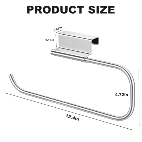Stainless Steel Over-Cabinet Paper Towel Holder for Kitchen and Bathroom