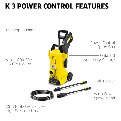 Kärcher K3 Power Control Pressure Washer - 2100 PSI, 26' Hose
