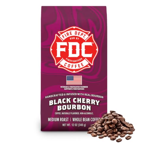 Black Cherry Bourbon Whole Bean Coffee - 12 oz | Fire Department Coffee