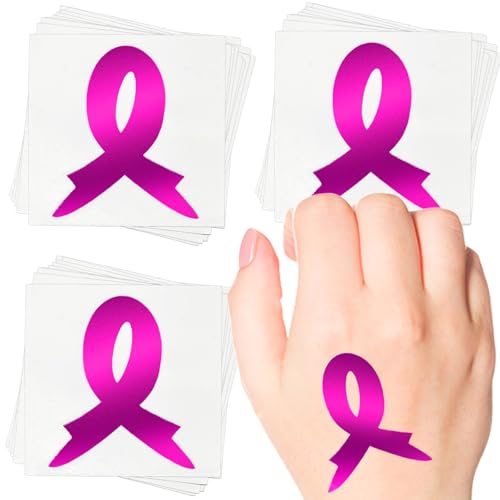 Pink Ribbon Temporary Tattoos Breast Cancer Awareness 96 Pcs