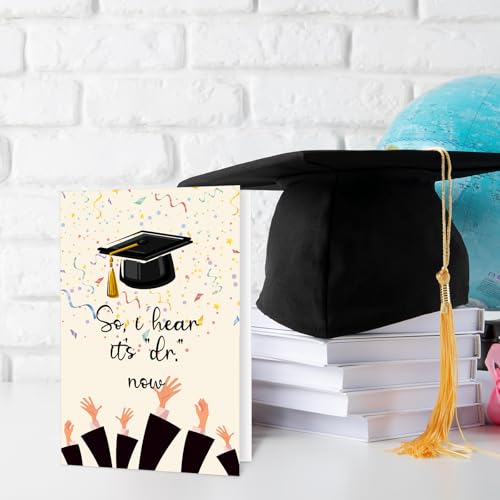 Humorous PhD Graduation Card for Doctoral Students - 8x5.3 Inch