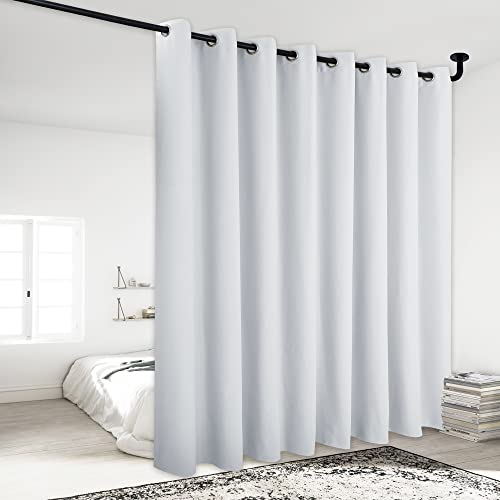 NICETOWN Blackout Curtain Panel 120"x95" - Greyish White Room Divider