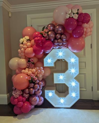Pink Balloon Arch Kit - 152Pcs for Birthday, Baby Shower & Weddings