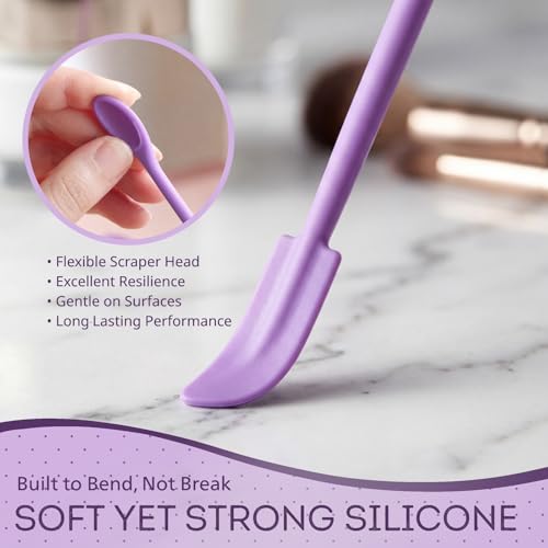 3 Pack Silicone Makeup Spatula Set - Mini Cosmetic Cream Scraper